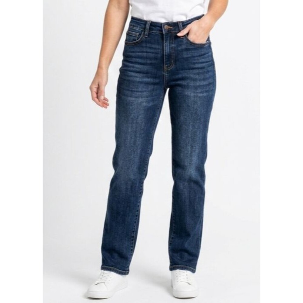 Judy Blue Texts From Your Ex Jeans 5/27 High Rise Relaxed Dark Wash JB82325DK